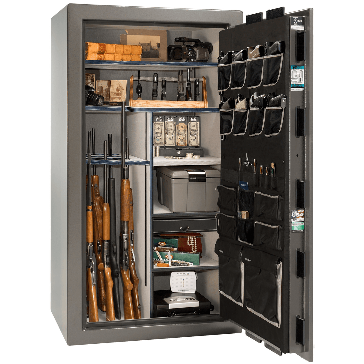 Lincoln Series | Level 5 Security | 110 Minute Fire Protection | 50 | Dimensions: 72.5&quot;(H) x 42&quot;(W) x 32&quot;(D) | Black Gloss | Electronic Lock