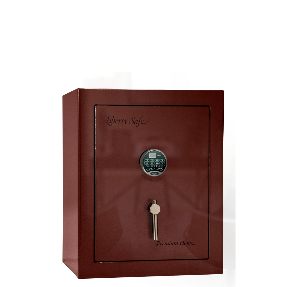 Premium Home Series | Level 7 Security | 2 Hour Fire Protection | 08 | Dimensions: 29.75&quot;(H) x 24.5&quot;(W) x 19&quot;(D) | Burgundy Gloss Black Chrome - Closed Door