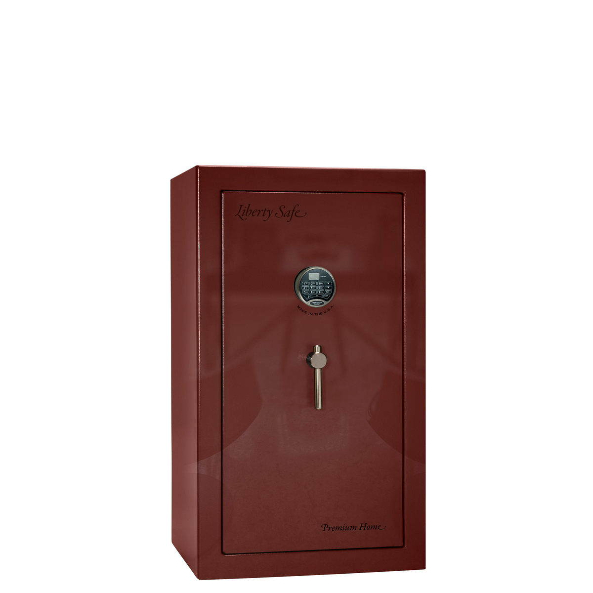 Premium Home Series | Level 7 Security | 2 Hour Fire Protection | 12 | Dimensions: 41.75&quot;(H) x 24.5&quot;(W) x 19&quot;(D) | Burgundy Gloss Black Chrome - Closed Door